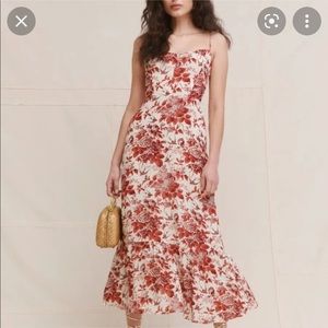 Reformation emersyn dress in toile de jouy